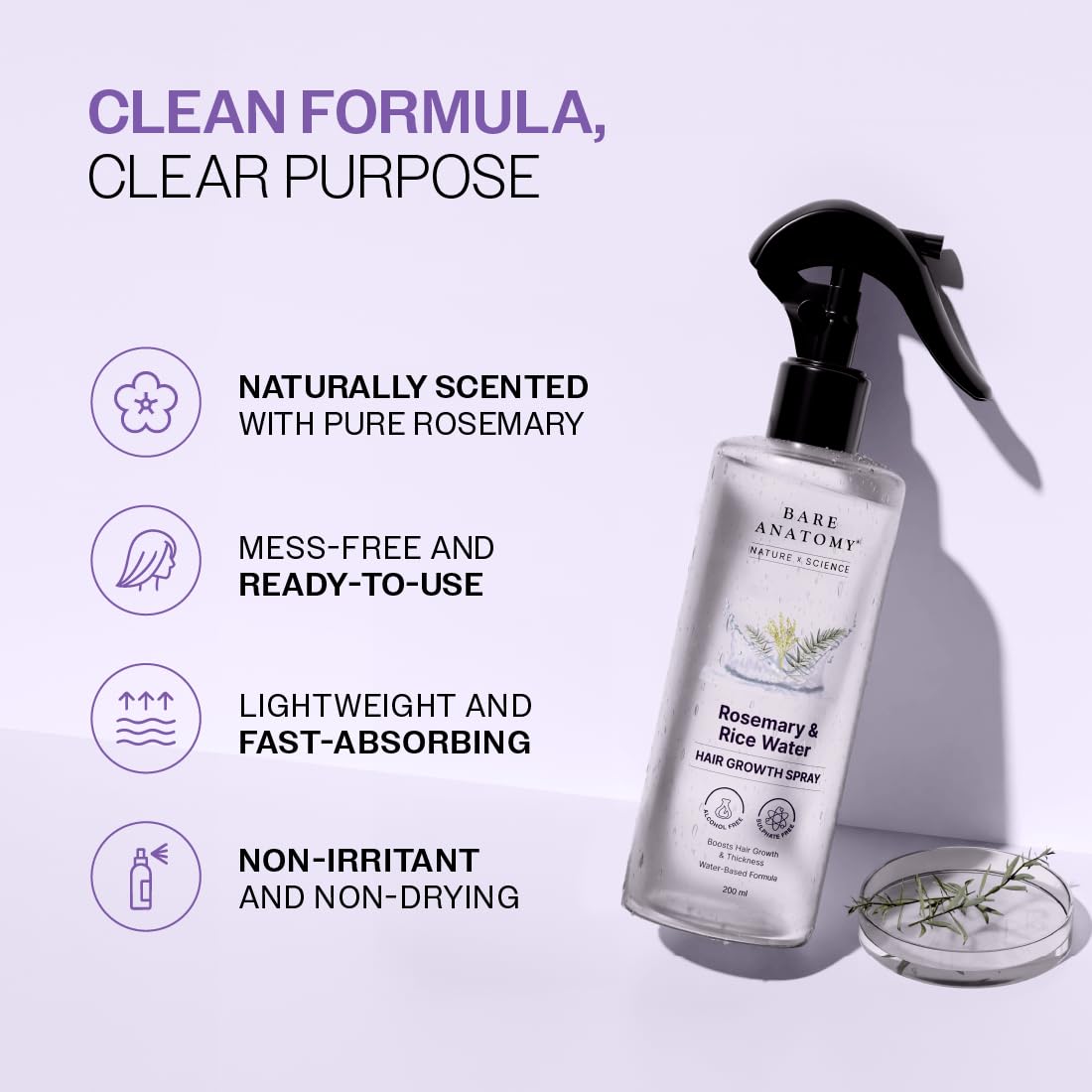 Flumyr™ Rosemary & Rice Water Hair Growth Spray