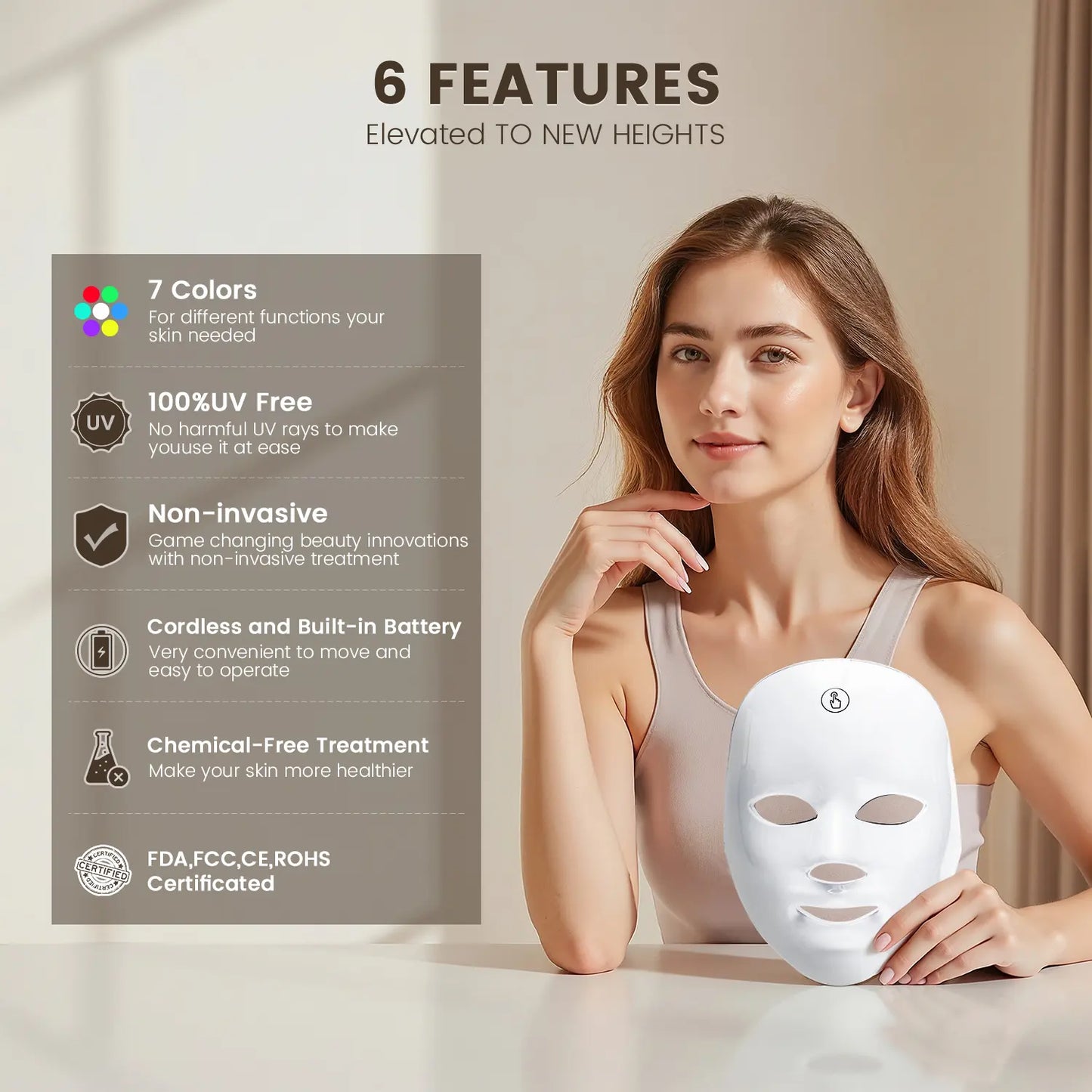 Flumyr™ Wireless 7-Color LED Photorejuvenation Mask
