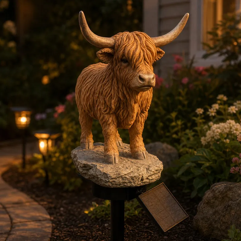 🔥Last Day 49% OFF -💡🐮 Solar Highland Cow Light