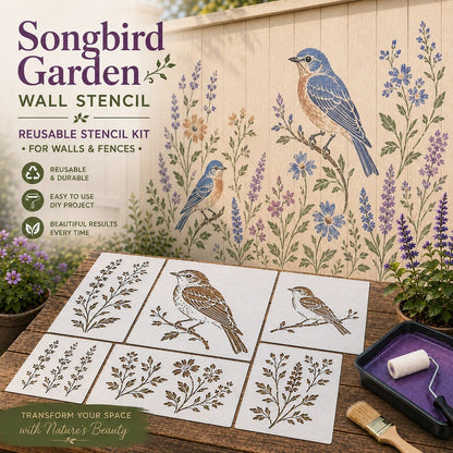 🔥Last Day 49% OFF - 🌿Garden Bloom Wall Stencil Kit | DIY Garden Painting Templates for Every Space