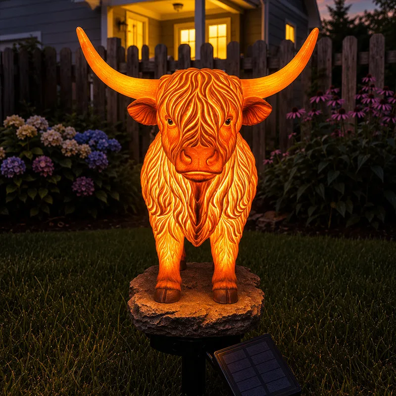 🔥Last Day 49% OFF -💡🐮 Solar Highland Cow Light