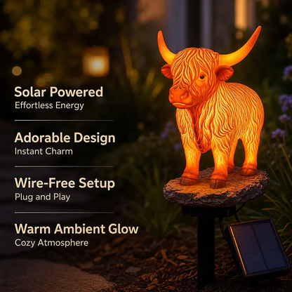 🔥Last Day 49% OFF -💡🐮 Solar Highland Cow Light