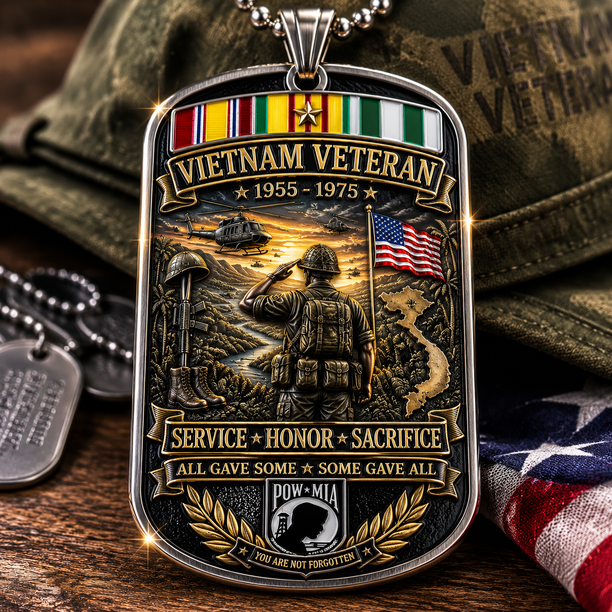 🔥 Last Day Promo: 49% OFF 🎖️Vietnam Veteran All Gave Some Some Gave All Tribute Dog Tag Necklace