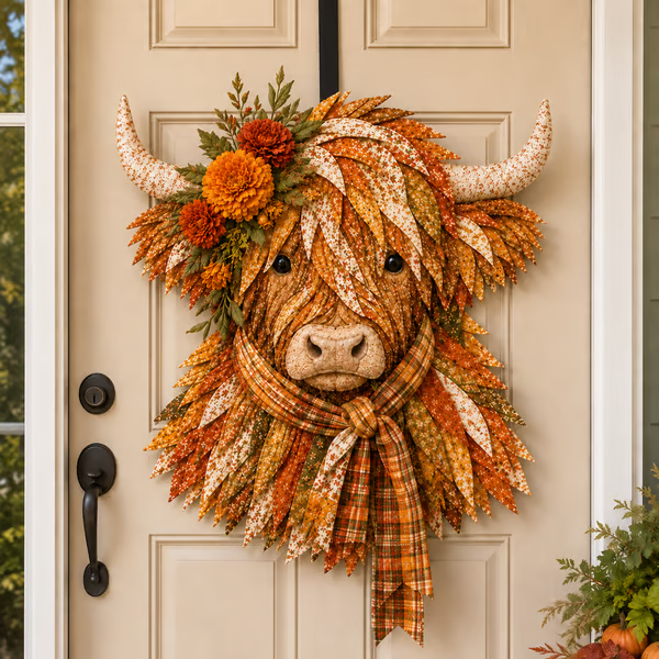 🔥 LAST DAY · 49% OFF Highland Cow 3D Fabric Art DIY Kit Pre-cut pieces—glue or stitch your own cozy birth-flower décor.