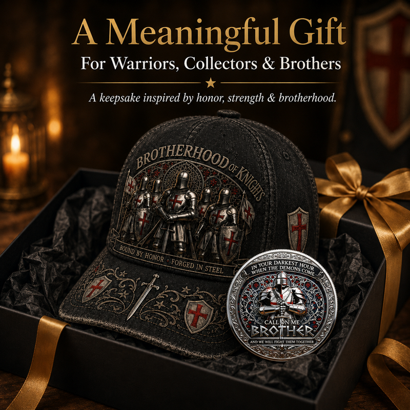 Vintage knight cap front detail