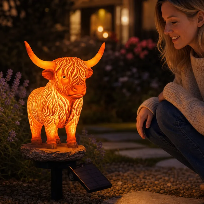🔥Last Day 49% OFF -💡🐮 Solar Highland Cow Light