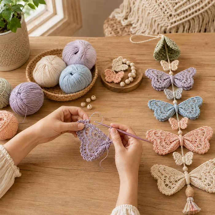 🔥 LAST DAY: 49% OFF | Butterfly Garden Cascade DIY Crochet Kit