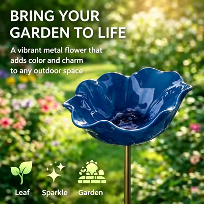 Rovinao™ 🌟Last Day Promotion🎁Handmade Metal Flower Garden Stake Bird Bath