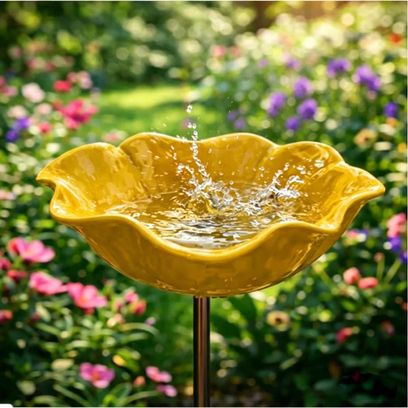 Rovinao™ 🌟Last Day Promotion🎁Handmade Metal Flower Garden Stake Bird Bath