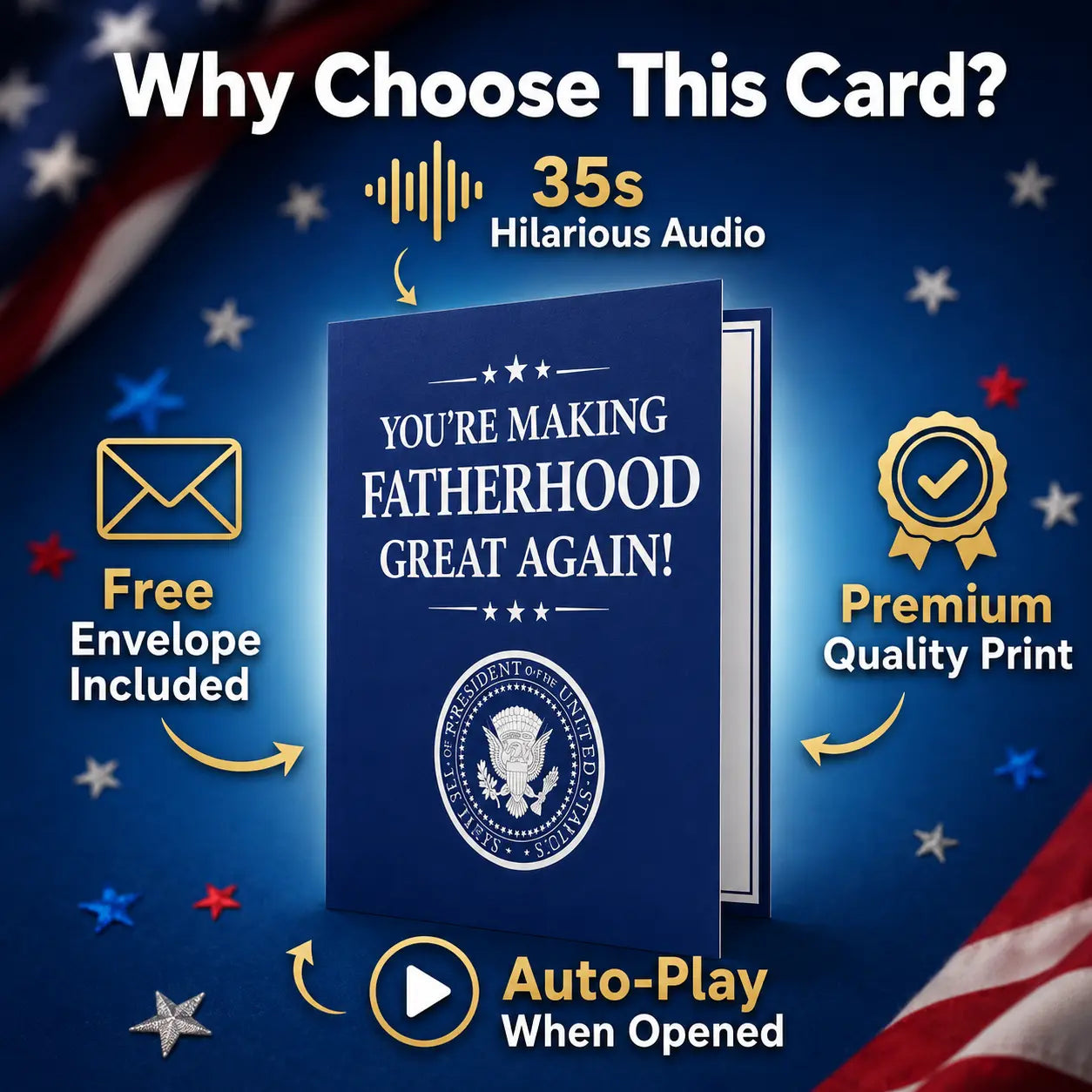 Flumyr™ Ultimate Presidential Talking Father's Day Card