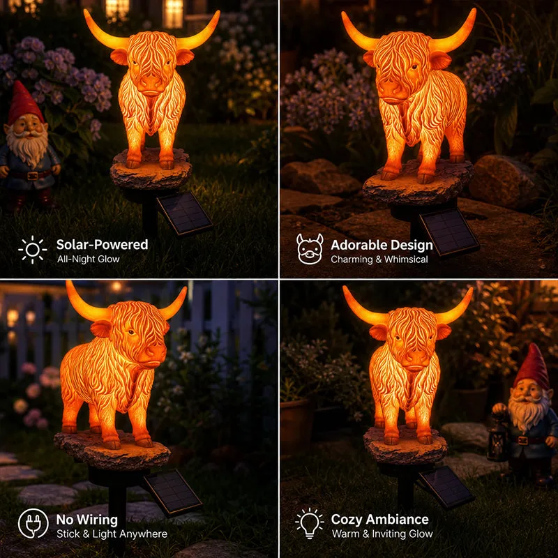 🔥Last Day 49% OFF -💡🐮 Solar Highland Cow Light
