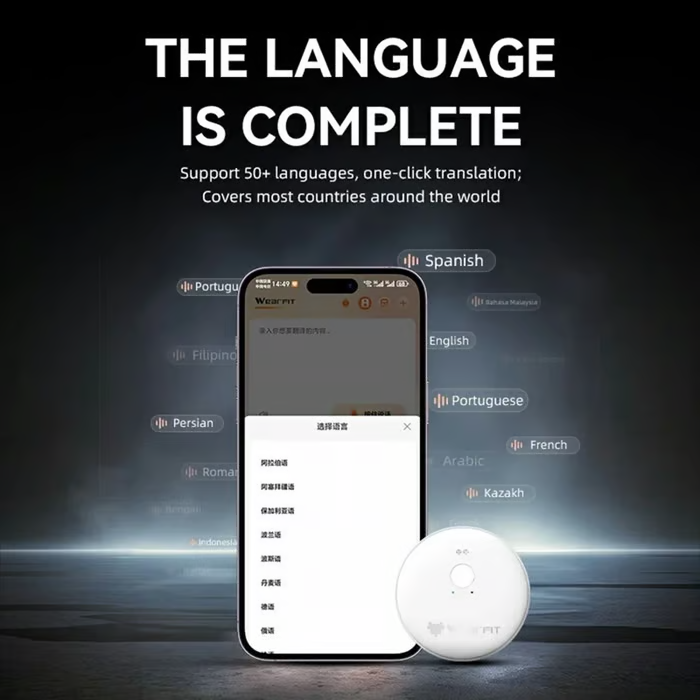 🔥Last Day 49% OFF -🌍 AI Real-Time Translator for Work & Travel | Portable Smart Wearable, 165+ Languages